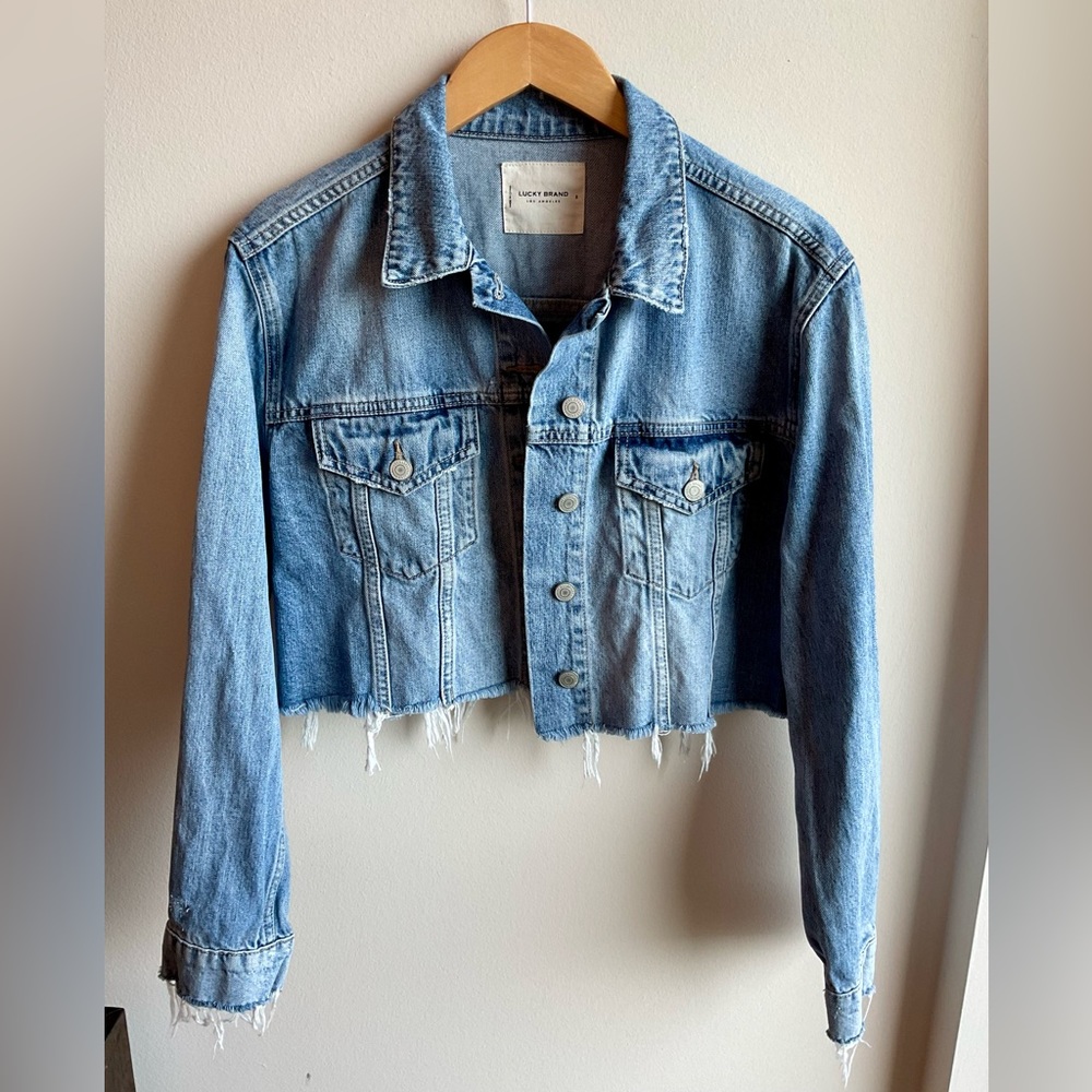 Lucky Brand Cut Off Trucker Jean Jacket - SZ Small